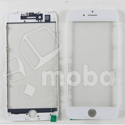 Стекло для переклейки iPhone 7 в сборе с рамкой и OCA пленкой Белый - OR (Mitsubishi)