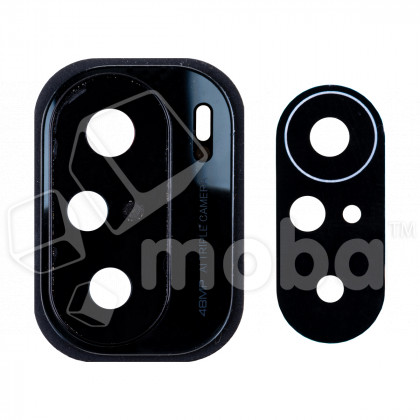 Стекло камеры для Xiaomi Poco F3 (M2012K11AG) в сборе с рамкой Черный