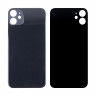Задняя крышка для iPhone 11 (A2221) Черный (стекло, монолит, широкий вырез под камеру, логотип) - Премиум