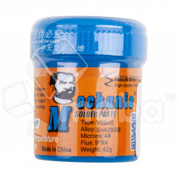 Паста паяльная Mechanic V5B45 (42 г, низкотемпературная 138°C, бессвинцовая)