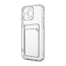 Чехол-накладка для iPhone 13 Pro Max (с защитой камеры, карманом для карт, прозрачный)