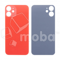 Задняя крышка для iPhone 12 mini (A2399) Красный (стекло, монолит, широкий вырез под камеру, логотип) - Премиум