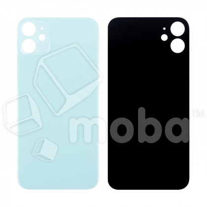 Задняя крышка для iPhone 11 (A2221) Зеленый (стекло, монолит, широкий вырез под камеру, логотип) - Премиум