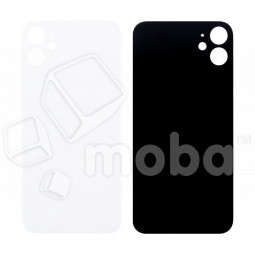 Задняя крышка для iPhone 11 (A2221) Белый (стекло, монолит, широкий вырез под камеру, логотип) - Премиум