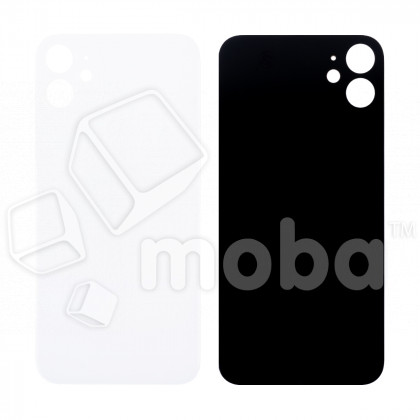 Задняя крышка для iPhone 11 (A2221) Белый (стекло, монолит, широкий вырез под камеру, логотип) - Премиум