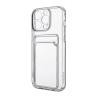 Чехол-накладка для iPhone 14 Pro Max (с защитой камеры, карманом для карт, прозрачный)