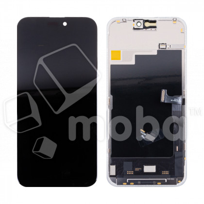 Дисплей для iPhone 15 Pro Max (A3106) в сборе с тачскрином Черный - (Soft OLED, 120 Гц) (площадка под IC)