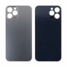 Задняя крышка для iPhone 12 Pro Max (A2411) Серый (стекло, монолит, широкий вырез под камеру, логотип) - Премиум