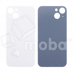Задняя крышка для iPhone 13 (A2635) Белый (стекло, монолит, широкий вырез под камеру, логотип) - Премиум