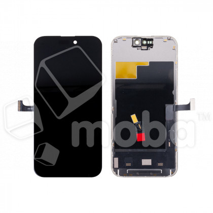 Дисплей для iPhone 15 Pro (A3102) в сборе с тачскрином Черный - (Soft OLED, 120 Гц) (площадка под IC)