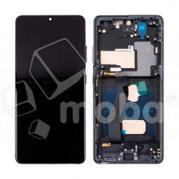 Дисплей для Samsung Galaxy S21 Ultra (G998B) модуль с рамкой Черный - (In-Cell)