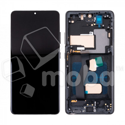 Дисплей для Samsung Galaxy S21 Ultra (G998B) модуль с рамкой Черный - (In-Cell)