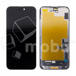 Дисплей для iPhone 15 Plus (A3094) в сборе с тачскрином Черный - (Soft OLED) (площадка под IC)