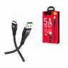 Кабель USB - Type-C Hoco U53 (5A, оплетка нейлон, 1.2 м) Черный