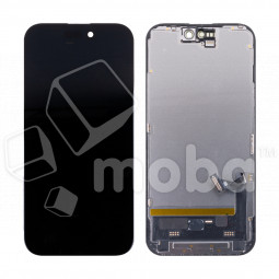 Дисплей для iPhone 15 (A3090) в сборе с тачскрином Черный - (Soft OLED) (площадка под IC)