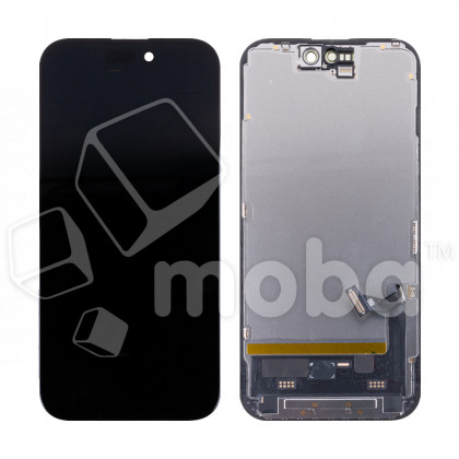Дисплей для iPhone 15 (A3090) в сборе с тачскрином Черный - (Soft OLED) (площадка под IC)