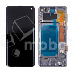 Дисплей для Samsung Galaxy S10 (G973F) модуль с рамкой Черный - (OLED) (Full Size)