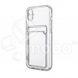 Чехол-накладка для iPhone 16 (с защитой камеры, карманом для карт, прозрачный)