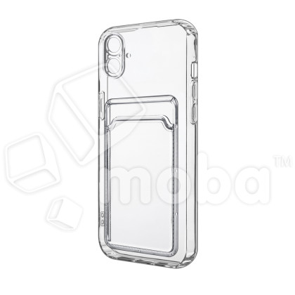 Чехол-накладка для iPhone 16 (с защитой камеры, карманом для карт, прозрачный)