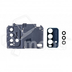 Стекло камеры для Xiaomi Redmi 9T (M2010J19SY) (комплект 3 шт.) в сборе с рамкой Черный