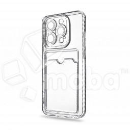 Чехол-накладка для iPhone 16 Pro (с защитой камеры, карманом для карт, прозрачный)