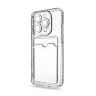 Чехол-накладка для iPhone 16 Pro (с защитой камеры, карманом для карт, прозрачный)