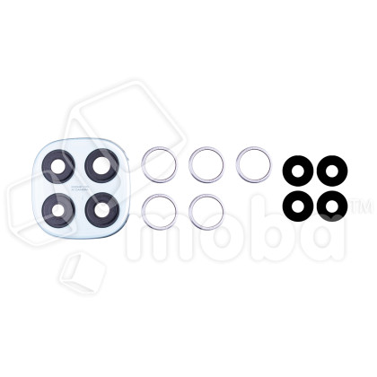 Стекло камеры для Xiaomi Redmi Note 14 Pro 4G (24116RACCG) в сборе с рамкой Синий