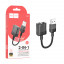 Адаптер USB - 2 в 1 "3,5 мм" Jack Hoco LS37 (оплетка нейлон) Черный