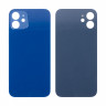 Задняя крышка для iPhone 12 (A2403) Синий (стекло, монолит, широкий вырез под камеру, логотип) - Премиум