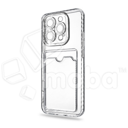 Чехол-накладка для iPhone 16 Pro Max (с защитой камеры, карманом для карт, прозрачный)