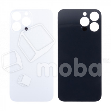 Задняя крышка для iPhone 13 Pro (A2640) Белый (стекло, монолит, широкий вырез под камеру, логотип) - Премиум