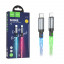 Кабель Type-C - Lightning Hoco U112 (3A, 20W, PD, прозрачный, светодиодный) Серый