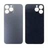 Задняя крышка для iPhone 13 Pro Max (A2645) Серый (стекло, монолит, широкий вырез под камеру, логотип) - Премиум
