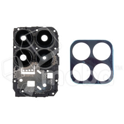 Стекло камеры для Huawei Honor X8a 4G (CRT-LX1) в сборе с рамкой Голубой