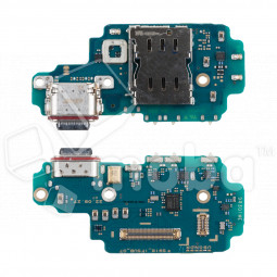 Шлейф для Samsung Galaxy S23 Ultra (S918B/EU version) плата системный разъем/разъем SIM/микрофон - Премиум