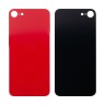 Задняя крышка для iPhone SE 2020 (A2296) Красный (стекло, монолит, широкий вырез под камеру, логотип) - Премиум