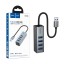 Адаптер USB + 4xUSB 3.0 Hoco HB1B Серый