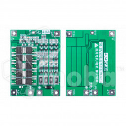 Плата контроллера заряда BMS 4S для аккумуляторов 18650 (40A, 16.8V, на 4 АКБ, с защитой и балансировкой)