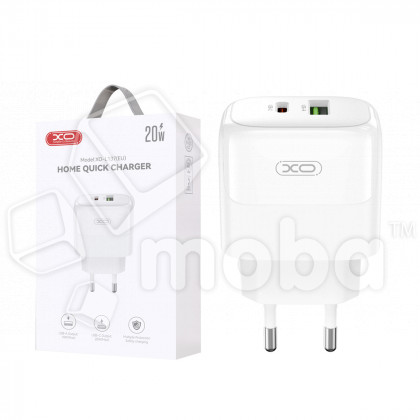 Сетевое зарядное устройство USB/Type-C XO L137 (20W, QС3.0, PD) Белый