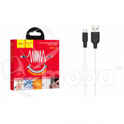 Кабель USB - MicroUSB Hoco X21 Plus (2.4A, силикон, термостойкий) Белый