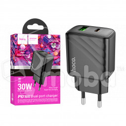 Сетевое зарядное устройство USB/Type-C Hoco CS23A (30W, QC3.0, PD) Черный