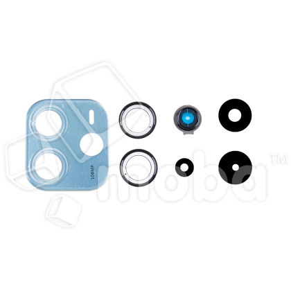Стекло камеры для Xiaomi Redmi Note 14 4G (24117RN76O/24117RN76G ) в сборе с рамкой Голубой