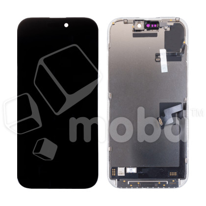 Дисплей для iPhone 16 Pro (A3293) в сборе с тачскрином Черный - (Soft OLED, Full HD, 120 Гц) (с верификацией = с привязкой без ошибки)