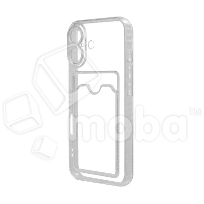 Чехол-накладка для iPhone 17 (с защитой камеры, карманом для карт, прозрачный)