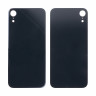 Задняя крышка для iPhone Xr (A2105) Черный (стекло, монолит, широкий вырез под камеру, логотип) - Премиум