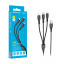 Кабель USB - 3 в 1 (Lightning + MicroUSB + Type-C) Borofone BX66 (2A, наносиликон, 1 м) Черный