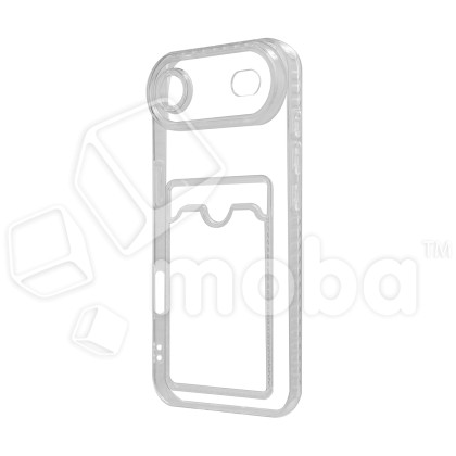 Чехол-накладка для iPhone Air (с защитой камеры, карманом для карт, прозрачный)