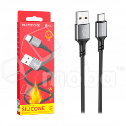 Кабель USB - Type-C Borofone BX83 (3A, силикон, термостойкий) Черный