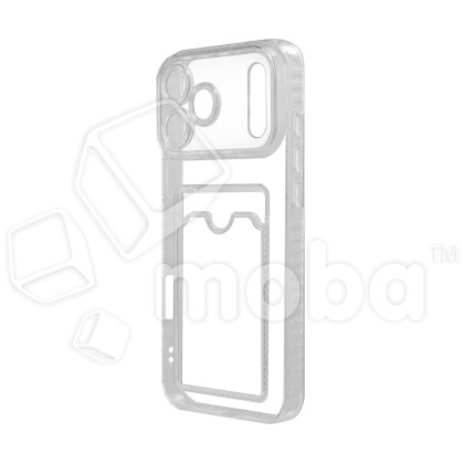 Чехол-накладка для iPhone 17 Pro (с защитой камеры, карманом для карт, прозрачный)