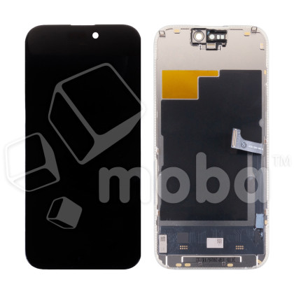 Дисплей для iPhone 15 Pro (A3102) в сборе с тачскрином Черный - JCID (Soft OLED, Full HD, 120 Гц) (с верификацией = с привязкой без ошибки)